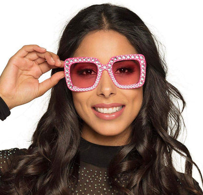 Boland - Partybrille Bling-Bling, für Erwachsene, Brille mit Strass, Spaßbrille, Karneval, Fasching, Fastnacht, Mottoparty, Halloween