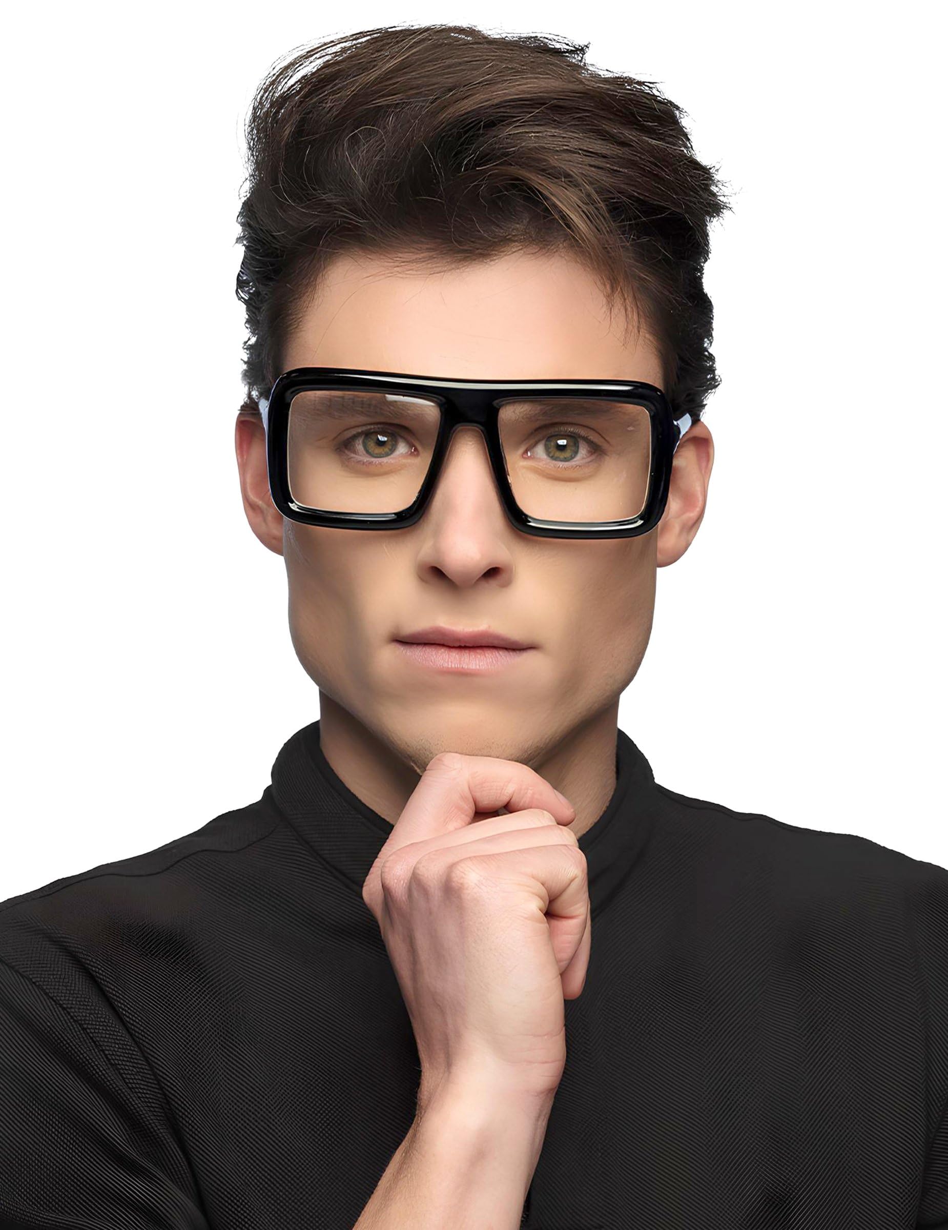 Boland Partybrille Retro Retrobrille schwarz Lehrer Sekretärin Party Festival Nerd