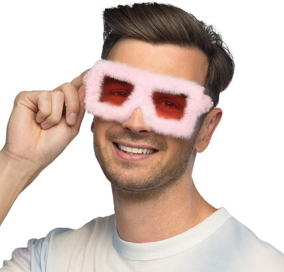 Boland 02694 - Rosa Partybrille mit Plüsch für Erwachsene, Accessoire für Festival, Karneval, Kostüme oder Mottoparty