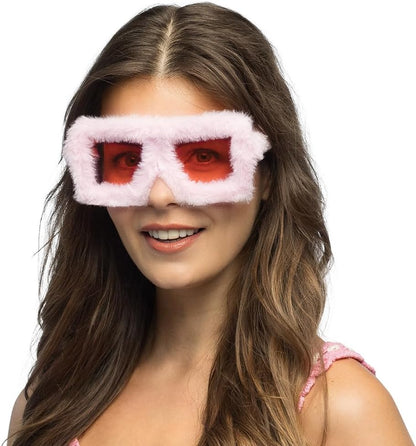 Boland 02694 - Rosa Partybrille mit Plüsch für Erwachsene, Accessoire für Festival, Karneval, Kostüme oder Mottoparty
