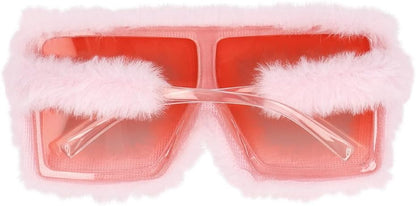 Boland 02694 - Rosa Partybrille mit Plüsch für Erwachsene, Accessoire für Festival, Karneval, Kostüme oder Mottoparty