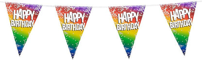 Boland 30282 - Festone di compleanno con bandierine multicolore per feste di compleanno, 6 m