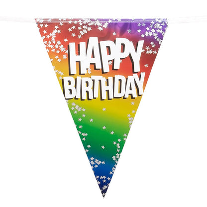 Boland 30282 - Festone di compleanno con bandierine multicolore per feste di compleanno, 6 m