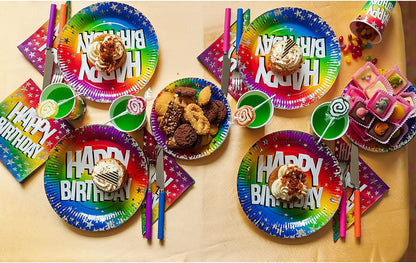 Boland 30300 – Platos de fiesta Happy Birthday, 10 unidades, tamaño 23 cm, vajilla de fiesta, 100% papel, cumpleaños