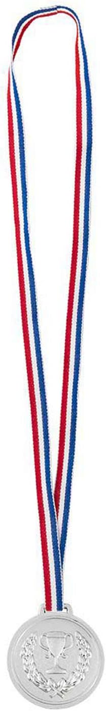 Boland 30841 - Medaillen Set, je 6 cm, 3 Podiumsmedaillen mit Halsband, Gold, Silber, Bronze, Trophäe, Sieg, Spielzeug, Sport, Mottoparty, Geburtstag