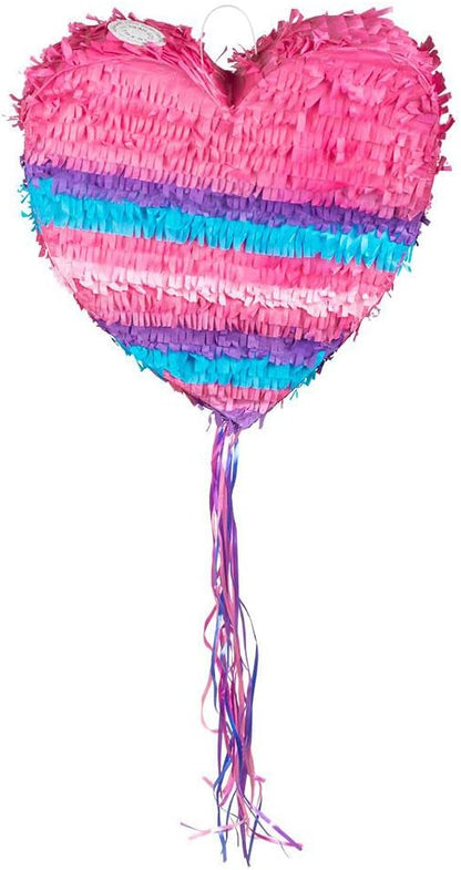 Boland 30938 - Pinata hart, 37 x 25 cm, trekpiñata, hart zonder vulling, decoratie, verjaardag, motto, Valentijnsdag, liefde, huwelijksaanzoek, feestspel, kinderen, plezier