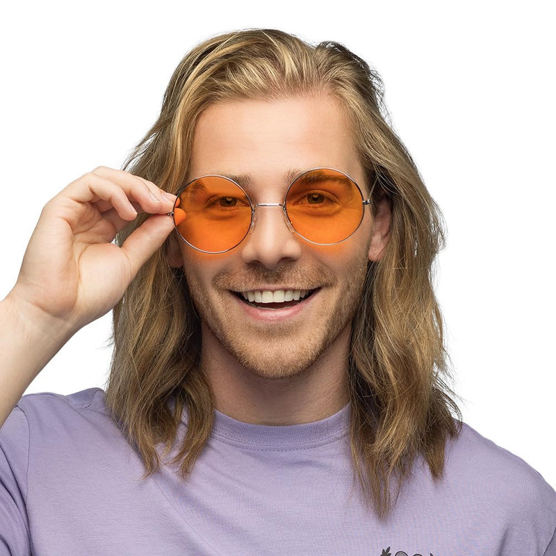 Boland - XL Hippie Partybrille, Brille für Erwachsene, Spaßbrille, Festival, Karneval, Fasching, Mottoparty