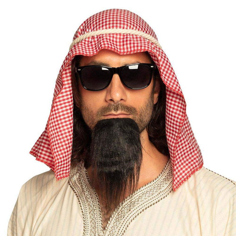 Boland 81034 - Kostümset Scheich, Kopftuch, Seil, Partybrille, Spitzbart, Araber, Sultan, Mottoparty, Karneval