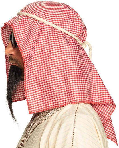 Boland 81034 - Kostümset Scheich, Kopftuch, Seil, Partybrille, Spitzbart, Araber, Sultan, Mottoparty, Karneval