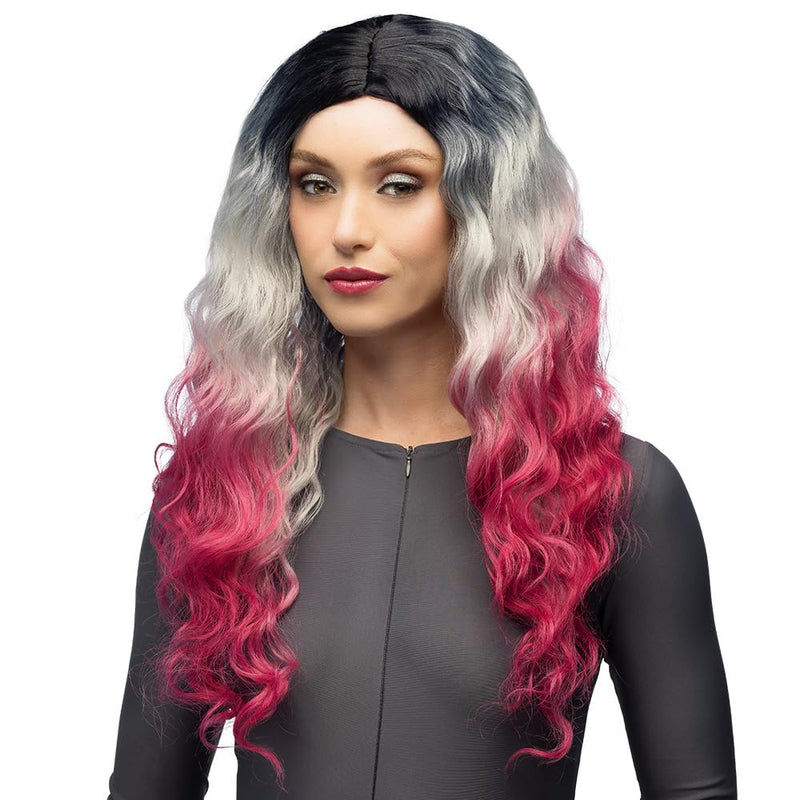 Boland 85081 - Parrucca per adulti, acconciatura tricolore in capelli sintetici per feste a tema o carnevale, accessorio per costumi in maschera
