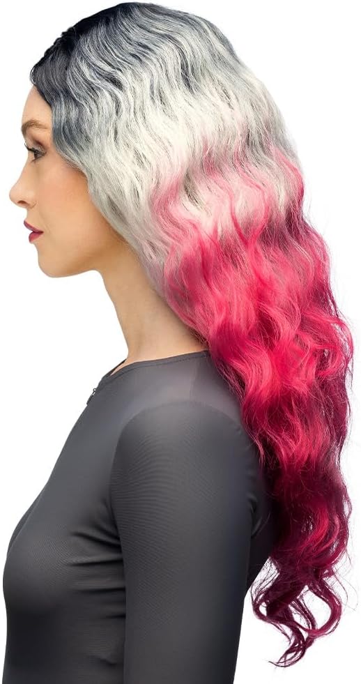 Boland 85081 - Parrucca per adulti, acconciatura tricolore in capelli sintetici per feste a tema o carnevale, accessorio per costumi in maschera