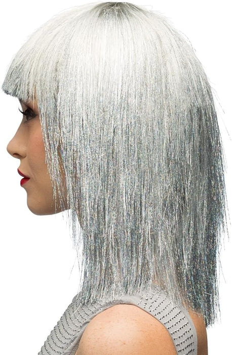 Boland - Parrucca con brillantini per adulti, acconciatura in capelli sintetici per feste a tema o carnevale, accessorio per costumi in maschera