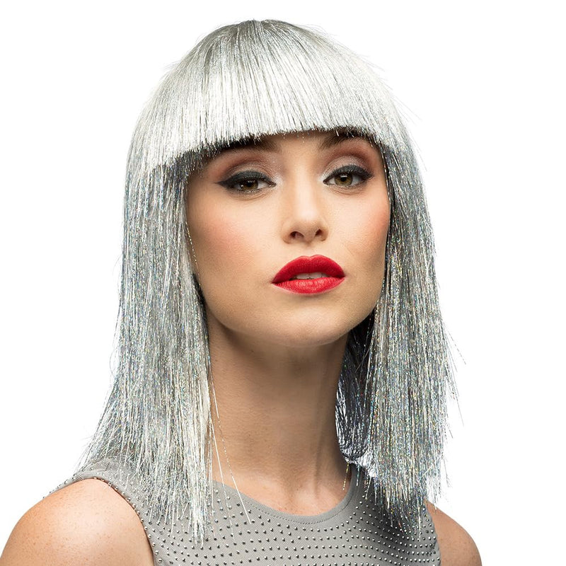 Boland - Parrucca con brillantini per adulti, acconciatura in capelli sintetici per feste a tema o carnevale, accessorio per costumi in maschera
