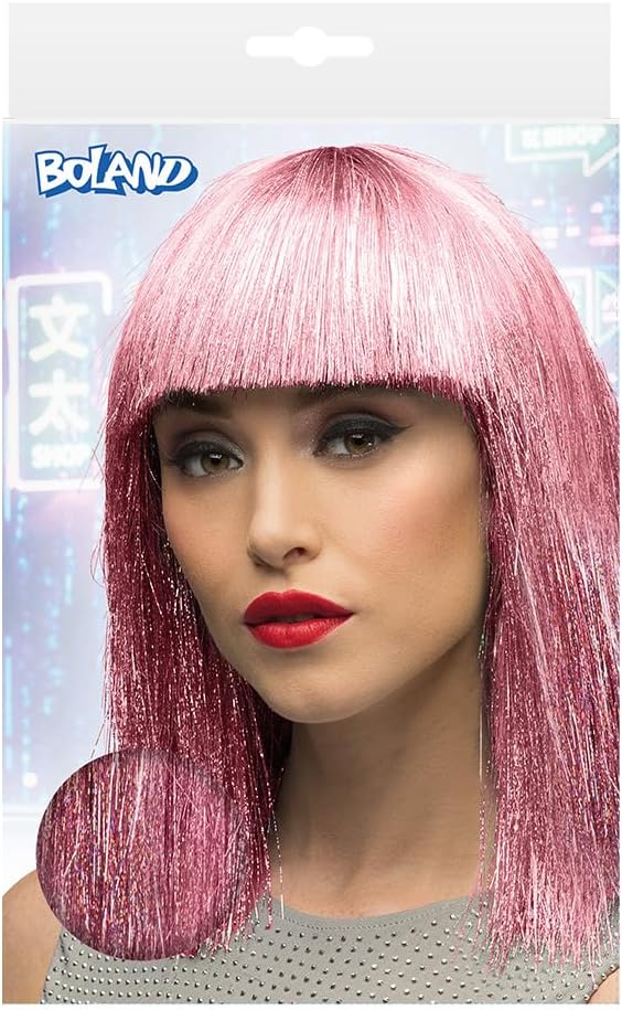 Boland - Parrucca con brillantini per adulti, acconciatura in capelli sintetici per feste a tema o carnevale, accessorio per costumi in maschera