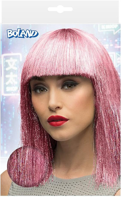 Boland - Parrucca con brillantini per adulti, acconciatura in capelli sintetici per feste a tema o carnevale, accessorio per costumi in maschera