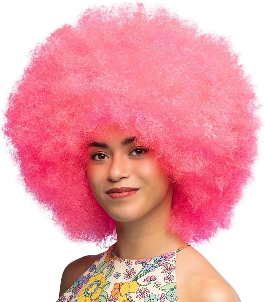 Boland - Neon pruik voor volwassenen voor themafeesten of carnaval, accessoire voor verkleedkostuums