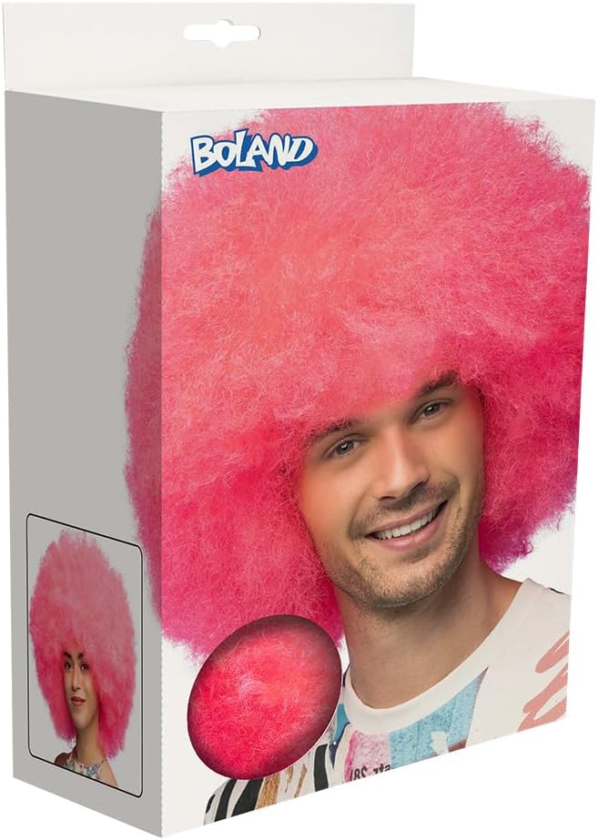 Boland - Neon pruik voor volwassenen voor themafeesten of carnaval, accessoire voor verkleedkostuums