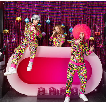 Boland - Neon pruik voor volwassenen voor themafeesten of carnaval, accessoire voor verkleedkostuums