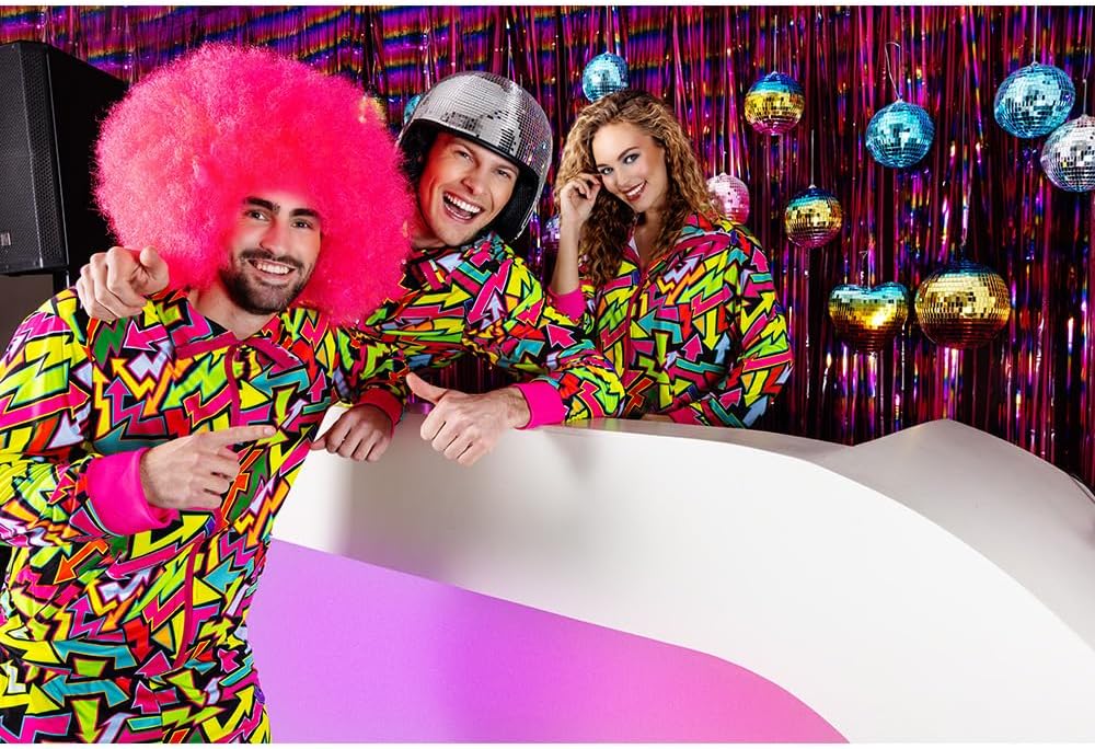 Boland - Neon pruik voor volwassenen voor themafeesten of carnaval, accessoire voor verkleedkostuums