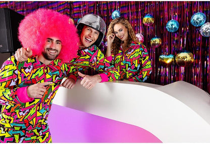 Boland - Neon pruik voor volwassenen voor themafeesten of carnaval, accessoire voor verkleedkostuums