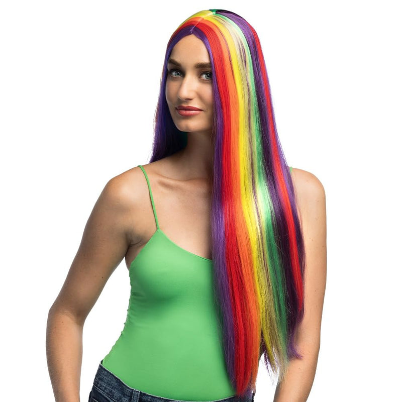 Boland 85719 - Parrucca arcobaleno per adulti, acconciatura in capelli sintetici per feste a tema, pride festival o carnevale, accessorio per costumi in maschera