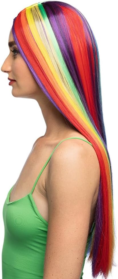 Boland 85719 - Parrucca arcobaleno per adulti, acconciatura in capelli sintetici per feste a tema, pride festival o carnevale, accessorio per costumi in maschera