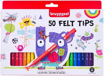 Bruynzeel Kids Viltstiften Set van 50 Kleuren | Tekenen & Kleuren voor Kinderen