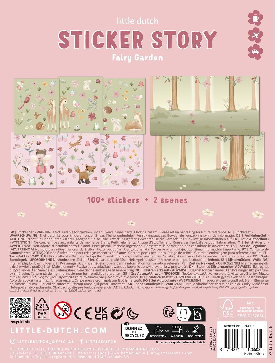Little Dutch Fairy Garden 126602 - Set di adesivi