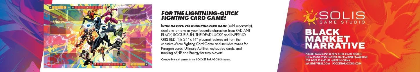Premium Stitched Massive-Verse Fighting Card Game Playmat with Zones and Non-Slip Rubber Backing - TCG Play Mat for Card Games - Colorful Design with Epic Art from Dan Mora