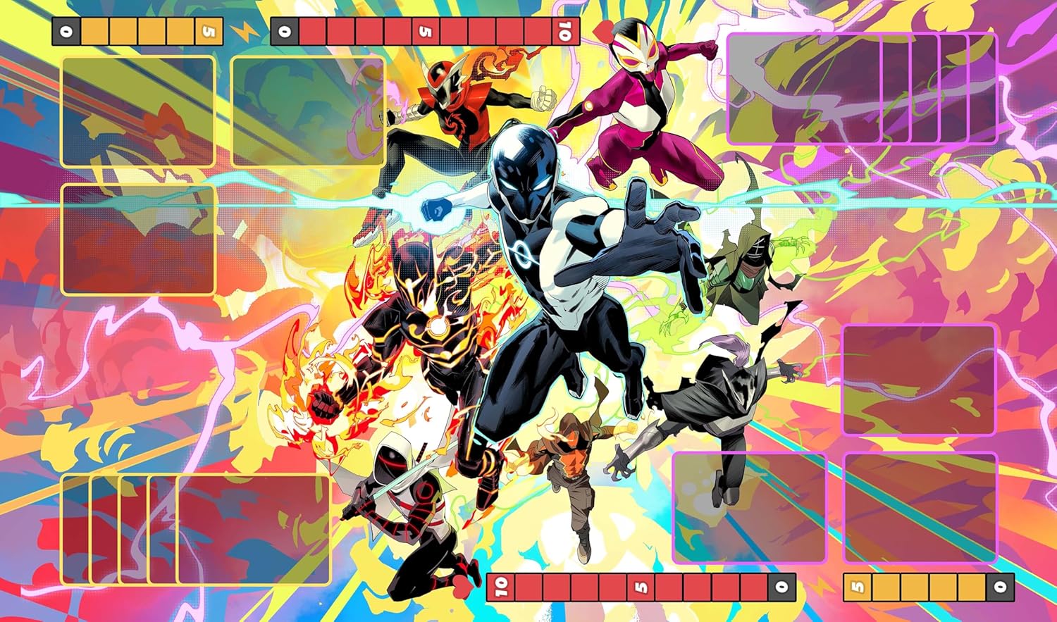 Premium Stitched Massive-Verse Fighting Card Game Playmat with Zones and Non-Slip Rubber Backing - TCG Play Mat for Card Games - Colorful Design with Epic Art from Dan Mora