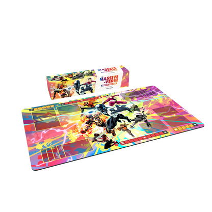 Premium Stitched Massive-Verse Fighting Card Game Playmat with Zones and Non-Slip Rubber Backing - TCG Play Mat for Card Games - Colorful Design with Epic Art from Dan Mora