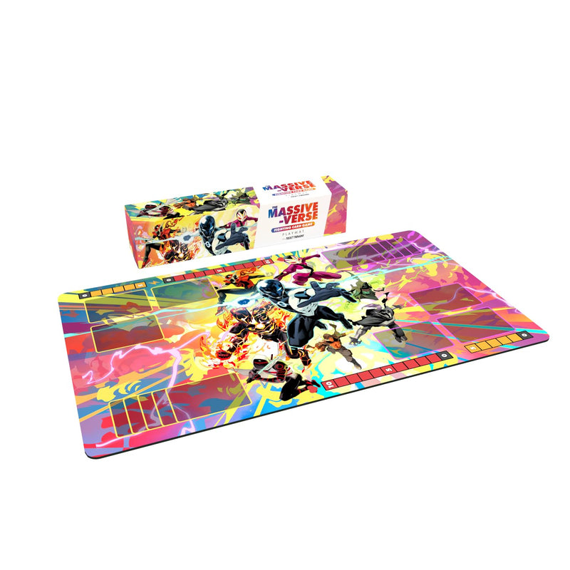 Premium Stitched Massive-Verse Fighting Card Game Playmat with Zones and Non-Slip Rubber Backing - TCG Play Mat for Card Games - Colorful Design with Epic Art from Dan Mora
