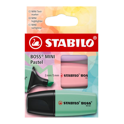 STABILO - Markeerstift - BOSS MINI Pastel - Premium highlighter - Etui met 3 kleuren