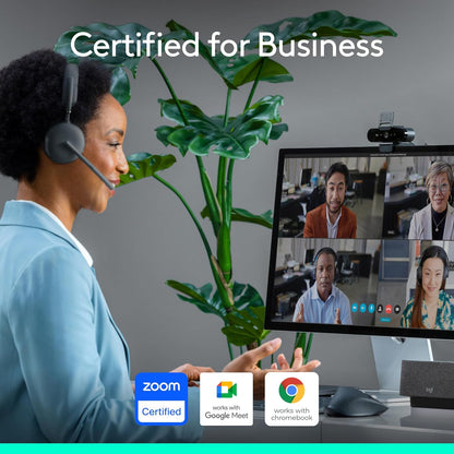 Logitech Brio 4K Webcam for Business, biometrics login with Windows Hello, auto-light correction, noise-cancelling, Works with Microsoft Teams, Zoom, Google Meet, PC/Mac - Graphite