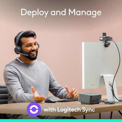 Logitech Brio 4K Webcam for Business, biometrics login with Windows Hello, auto-light correction, noise-cancelling, Works with Microsoft Teams, Zoom, Google Meet, PC/Mac - Graphite