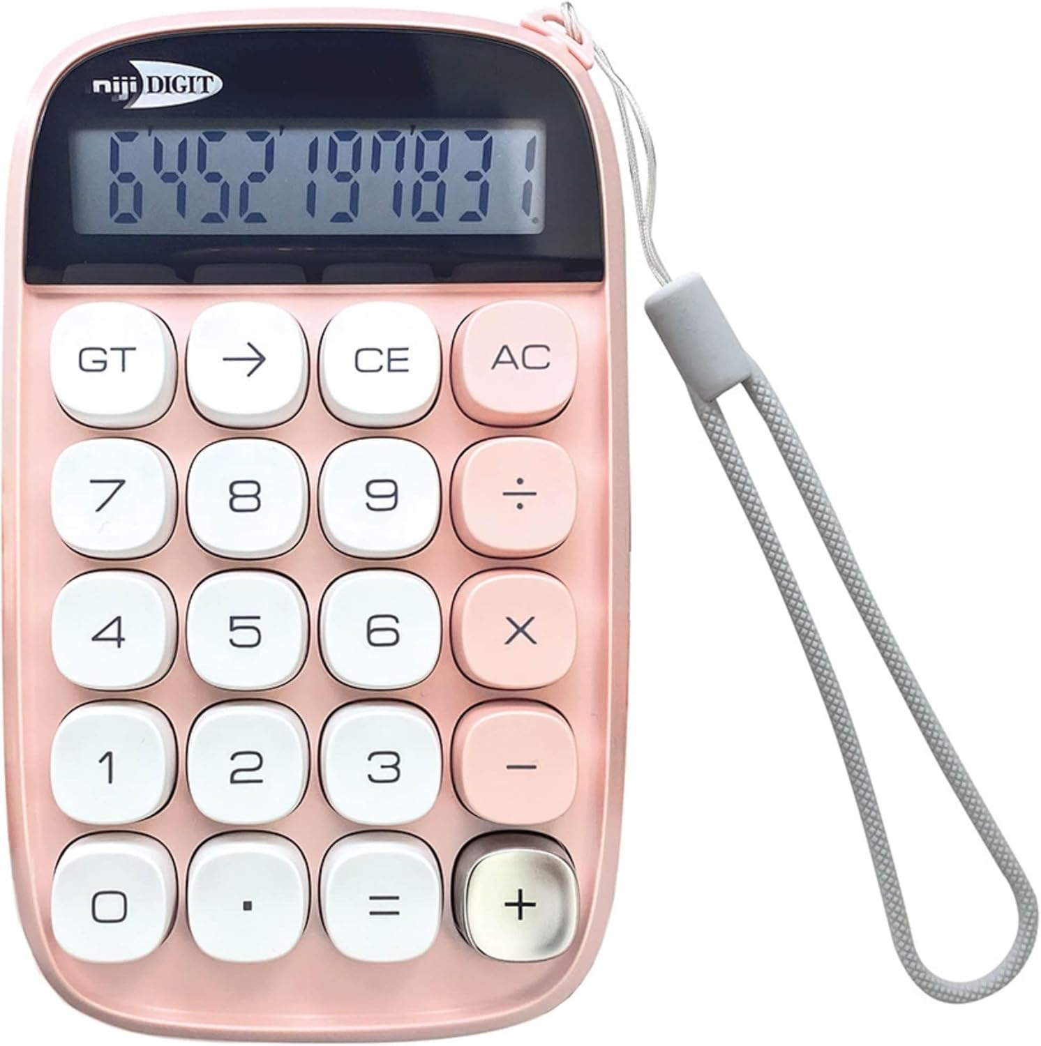 Calcolatrice NijyDIGIT a 10 Cifre Colore Pastello con Tasti Grandi, 1 Batteria inclusa