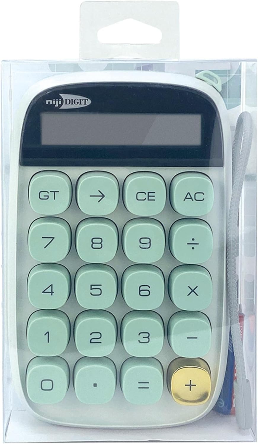 Calcolatrice NijyDIGIT a 10 Cifre Colore Pastello con Tasti Grandi, 1 Batteria inclusa