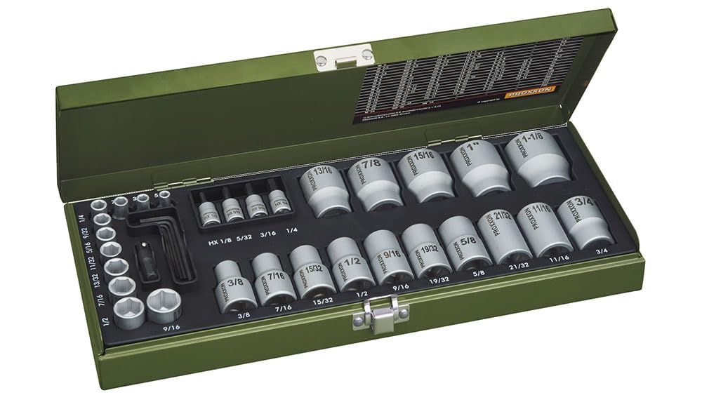 Proxxon - 36-delige Dopsleutel Set Voor Inch-maten