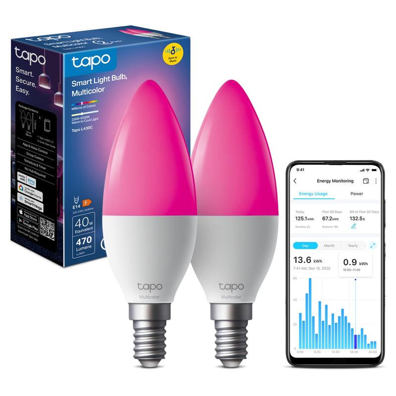 Tapo Smart Light Bulb Multicolor 2pack