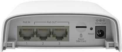 TP-Link ER703WP-4G-Outdoor AX3000 WiFi 6 Router, Indoor/Outdoor Gateway, Wifi Booster with SIM Slot, Omada Mesh 4G+ Cat6 WiFi Router, 3 Gigabit Ethernet Ports, Centralized Management, Weatherproof