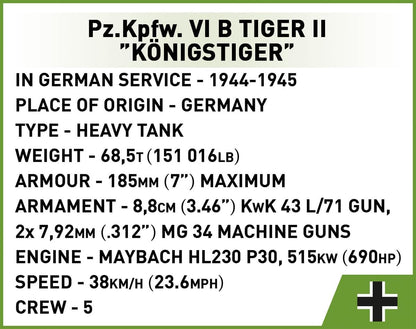 Cobi Historical Collection World War II 2732 Pz.Kpfw. VI B Tiger II