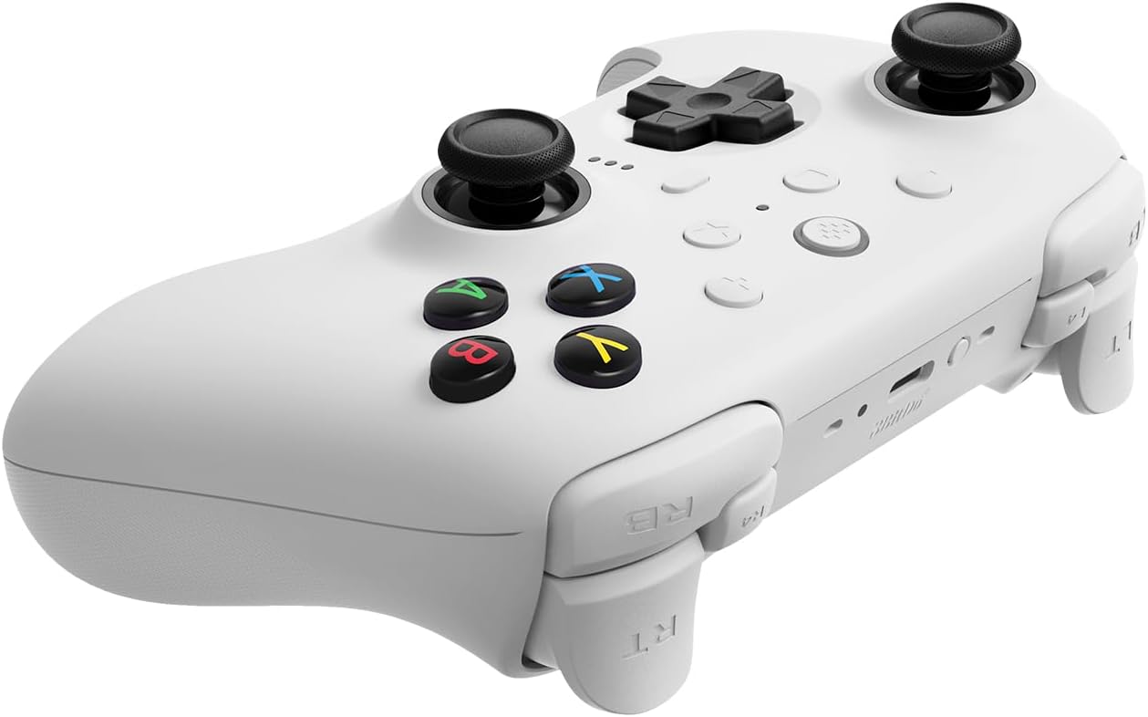 8Bitdo Ultimate 2 Wireless Controller for Windows & Android, Gaming Controller with TMR Joysticks, Switchable Hall Effect/Tactile Triggers, Motion Control, RGB Fire Ring, 8Speed Wireless Tech, White
