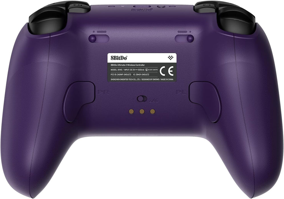 8Bitdo Ultimate 2 Wireless Controller for Windows & Android, Gaming Controller with TMR Joysticks, Switchable Hall Effect/Tactile Triggers, Motion Control, RGB Fire Ring, 8Speed Wireless Tech, Purple