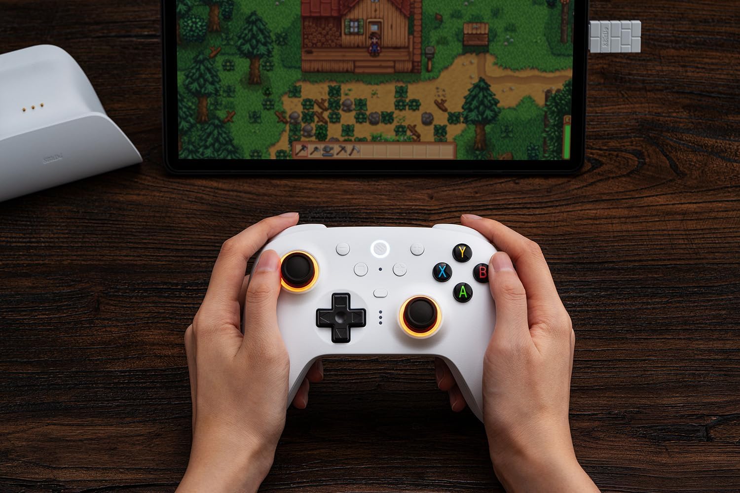 8Bitdo Ultimate 2 Wireless Controller for Windows & Android, Gaming Controller with TMR Joysticks, Switchable Hall Effect/Tactile Triggers, Motion Control, RGB Fire Ring, 8Speed Wireless Tech, Purple
