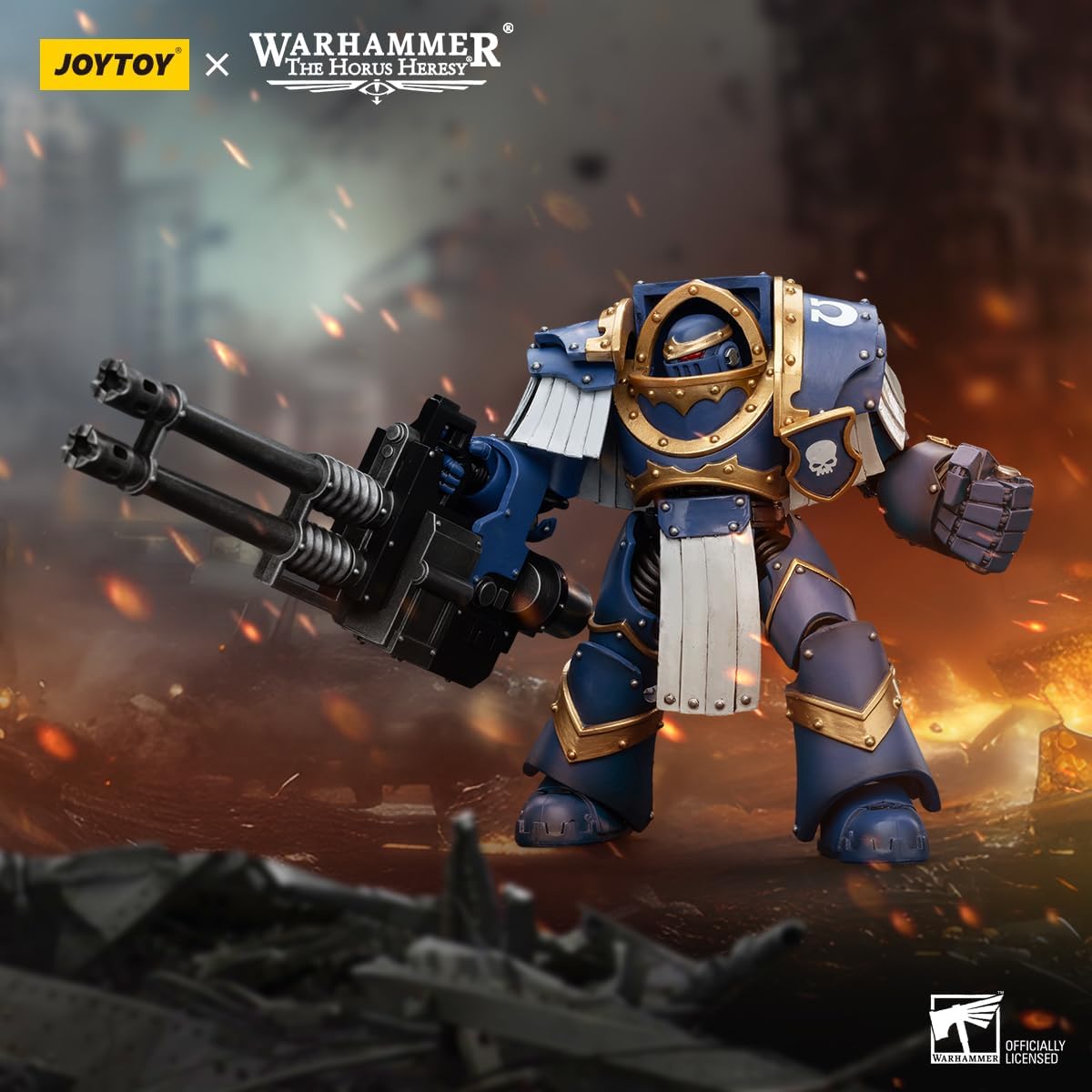 Warhammer 40k: Ultramarines Cataphractii Terminator Squad Terminator with Reaper Autocannon 1:18 Scale Action Figure