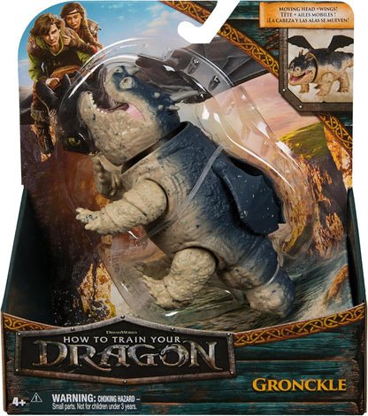 Dreamworks Dragons - Figura Dragón Gronkel de Cómo Entrenar a tu Dragón que Mueve sus Alas y su Cabeza - Figura de Acción Articulada de 13 cm - 6074019 - Juguetes Niños 4 Años + - Regalo Niño 4 Años +