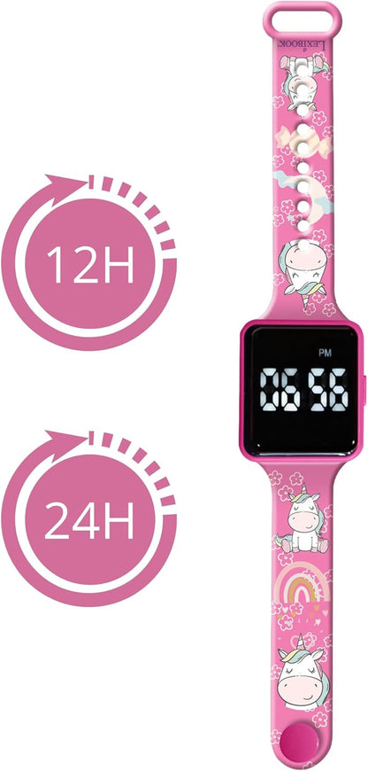 Lexibook, Eenhoorn, Digitale horloge, 12 of 24 uur weergave, Roze, DMW060UNI