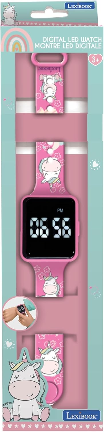 Lexibook, Eenhoorn, Digitale horloge, 12 of 24 uur weergave, Roze, DMW060UNI