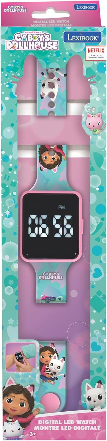 Lexibook, Gabby en het Magische Huis, Digitale horloge, 12 of 24 uur weergave, Blauw, DMW060GDH