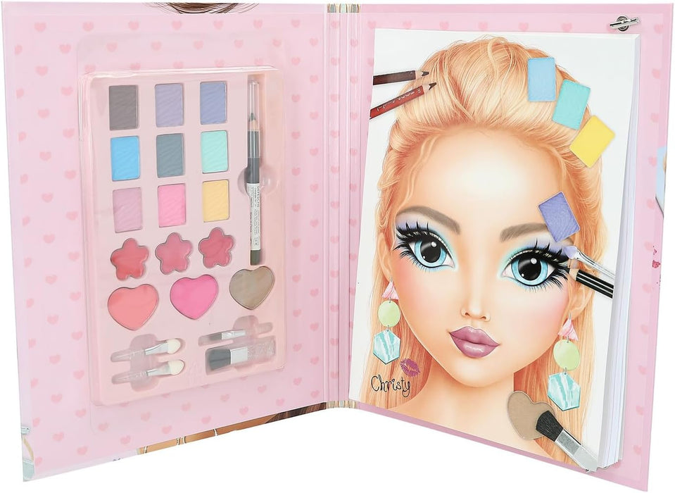 Depesche TOPModel 13164 Makeup Creative Folder with Model Motifs for DIY Including Make Up Palette and Brushes